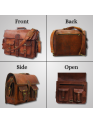 Genuine Leather Laptop Crossbody Business Messenger Men's Office Briefcase Bag